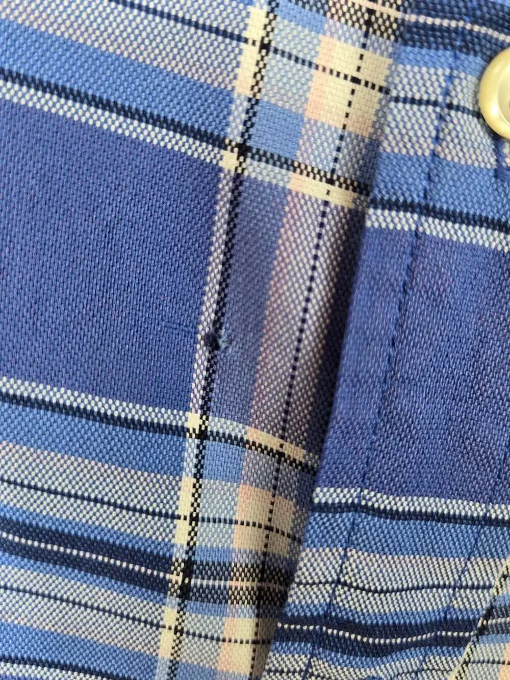 Ralph Lauren Kids Blue Plaid Button Down Shirt Pony Logo L 14-16